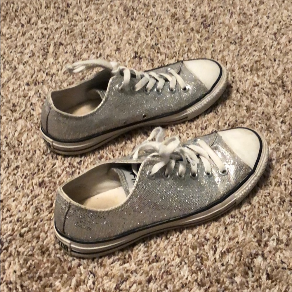 Sparkly Silver Converse